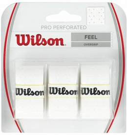 Padelio raketės apvijos Wilson Pro Overgrip Perforated (3 vnt., balta)