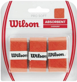Padelio raketės apvijos Wilson Pro Soft Overgrip x3 (oranžinis)