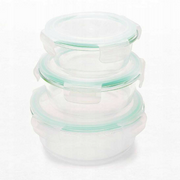 Stiklinių maisto indelių rinkinys 3 vnt (apvalūs)