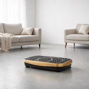 BOSTE vibracinė treniruočių platforma su pilotu ir pasipriešinimo juostomis, rudas/juodas