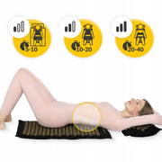 4FIZJO Akupresūros masažinis kilimėlis + kaklo volelis (Juodas + Ruda)