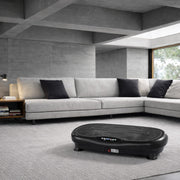 Vibracinė treniruočių platforma 200 W su 120 lygiais, Bluetooth muzika ir joga kilimėliu, juodas