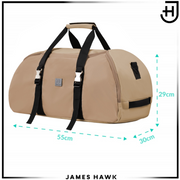 Sportinis krepšys–kuprinė 2in1 James Hawk, moteriškas (rusvas)