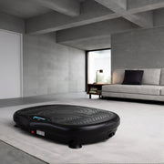 Vibracinė treniruočių platforma 200 W su 120 lygiais, Bluetooth muzika ir joga kilimėliu, juodas