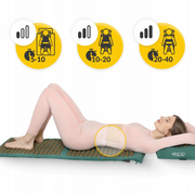 4FIZJO Akupresūros masažinis kilimėlis XL + kaklo volelis (Žalias + Ruda)