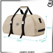Sportinis krepšys–kuprinė 2in1 James Hawk, moteriškas (smėlio)