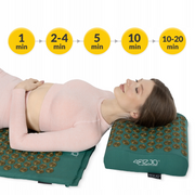 4FIZJO Akupresūros masažinis kilimėlis XL + kaklo volelis (Žalias + Ruda)