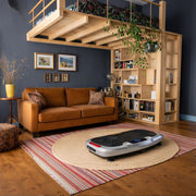 4D vibracinė treniruočių platforma 300 W su Bluetooth ir 5 programomis, pilkas/juodas