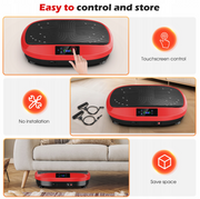 Vibracinė treniruočių platforma 200 W su 120 intensyvumo lygių, raudona/juoda