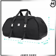 Sportinis krepšys–kuprinė 2in1 James Hawk, moteriškas (juoda)
