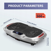 4D vibracinė treniruočių platforma 300 W su Bluetooth ir 5 programomis, pilkas/juodas