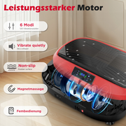 Vibracinė treniruočių platforma 200 W su 120 intensyvumo lygių, raudona/juoda