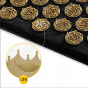 4FIZJO Akupresūros masažinis kilimėlis + kaklo volelis (Juodas + Ruda)